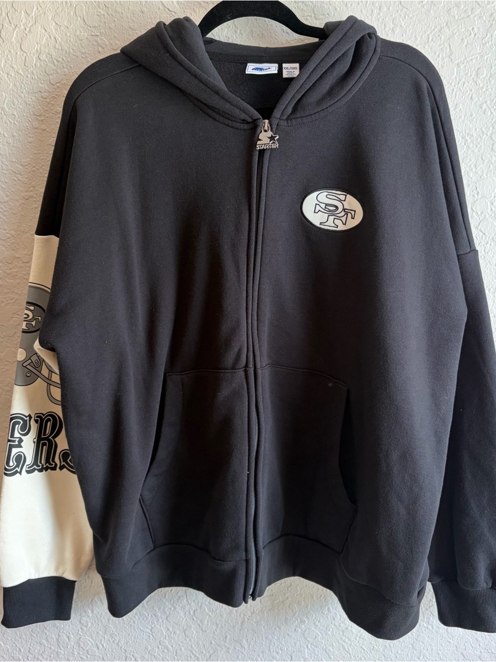 San Francisco 49ers Starter Black Full Zip Hoodie - Women’s 2XL NFL NWOT